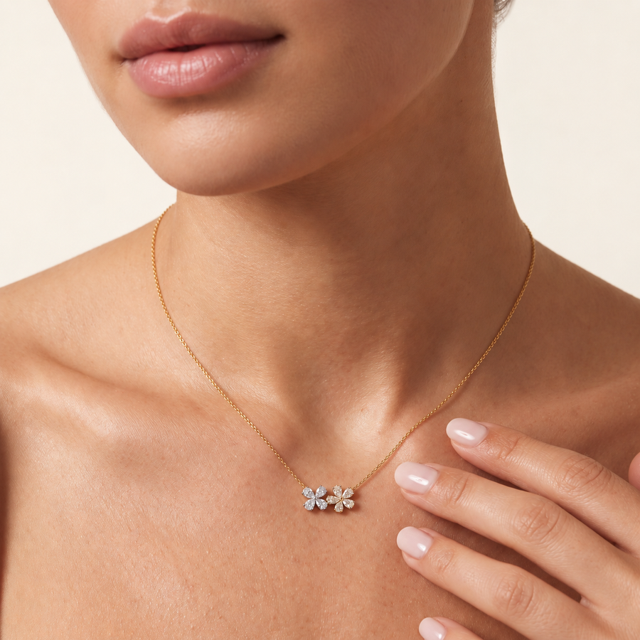 Anne Fleur Deux Diamond Necklace