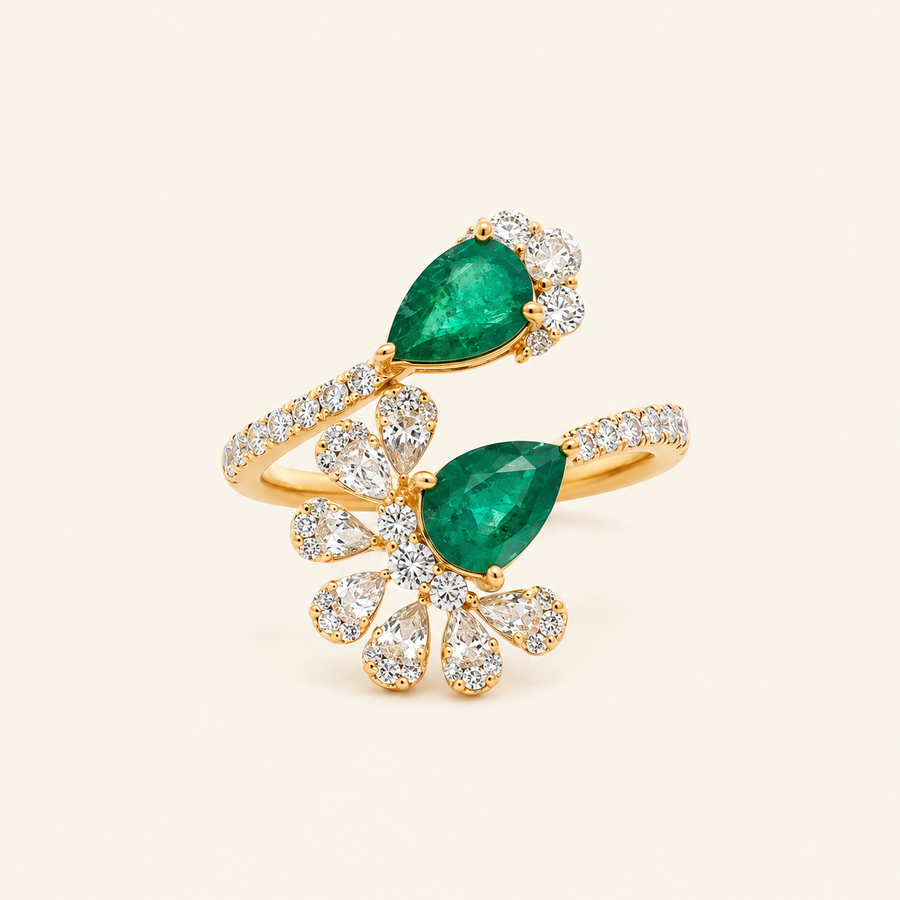 Lumi Double Emerald Ring