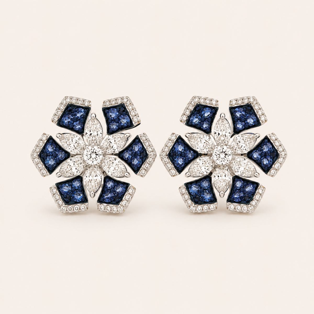 Chloe Blue Sapphire Diamond Earrings - Psylish