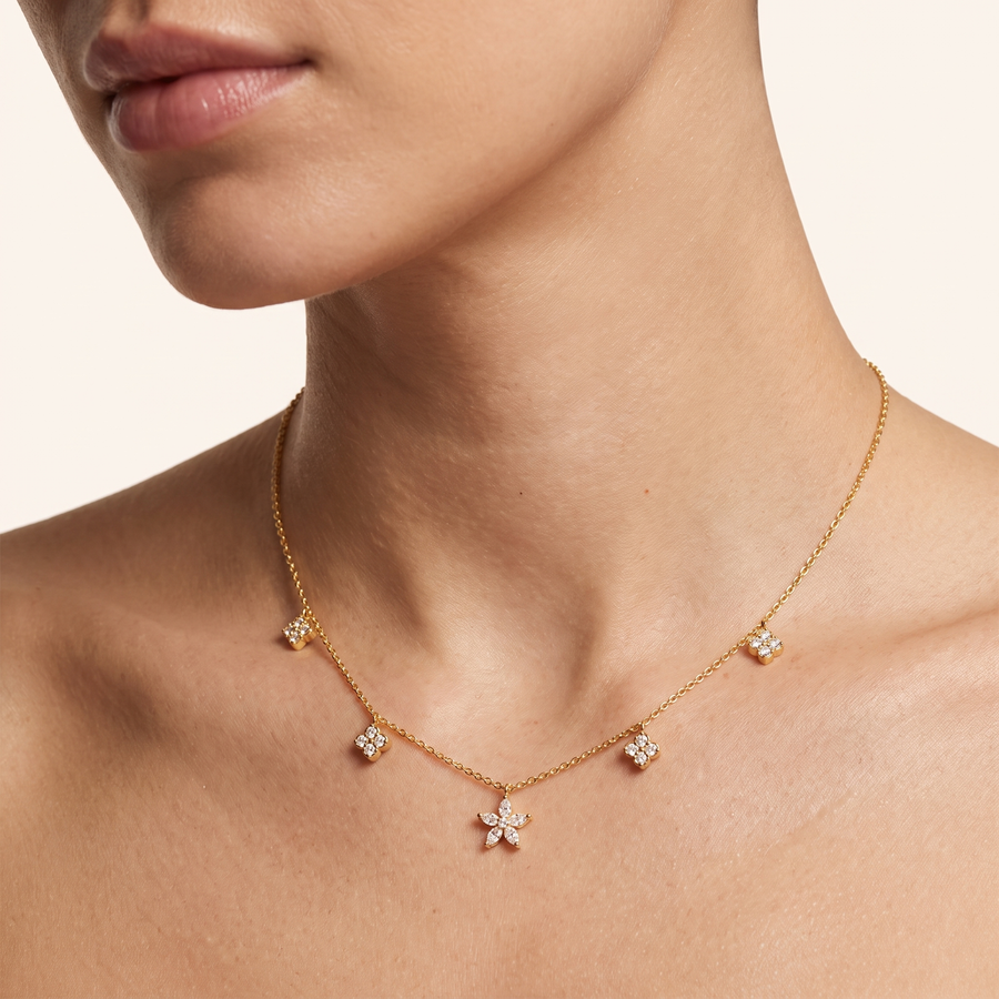 Cleo Diamond Yellow Gold Necklace