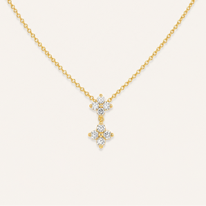 Clover Dangly Diamond Necklace - Psylish