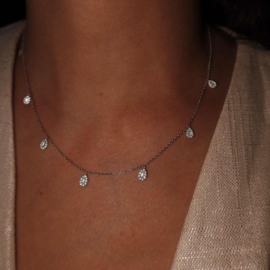 Pear Drops Diamond Necklace - Psylish