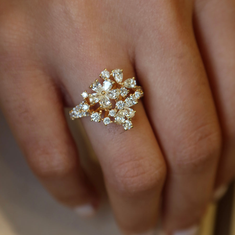 Anne Cluster Diamond Ring - Psylish