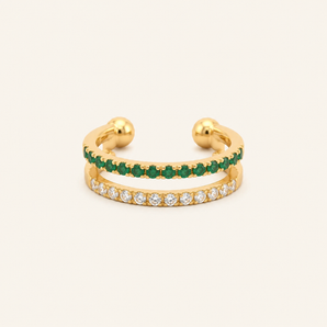 Dena Emerald White Sapphire Ear Cuff - Psylish