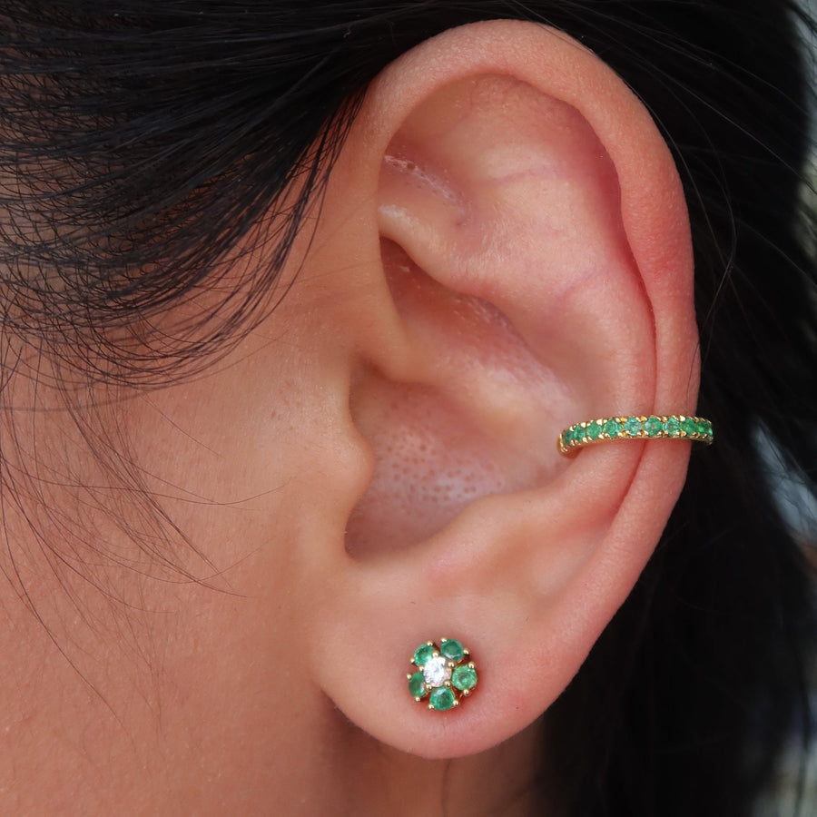 Dia Emerald Ear Cuff - Psylish
