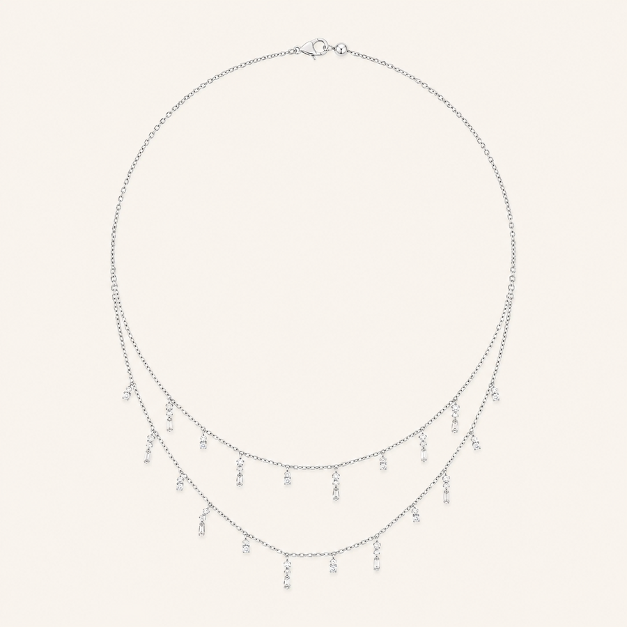 Double Diamond Drip Necklace - Psylish