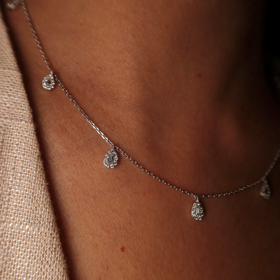 Pear Drops Diamond Necklace - Psylish