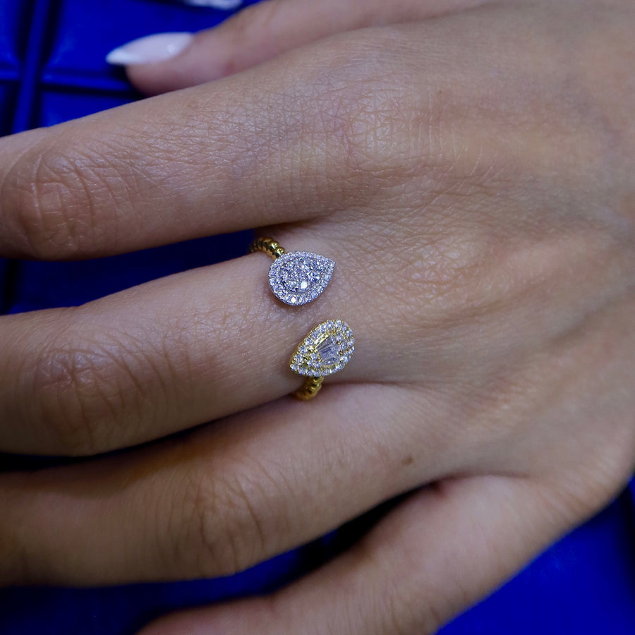 Alma Double Pear Illusion Diamond Ring