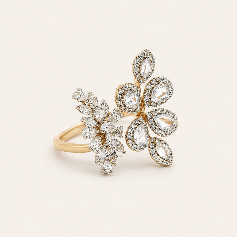 Elara White Sapphires Diamond Ring - Psylish