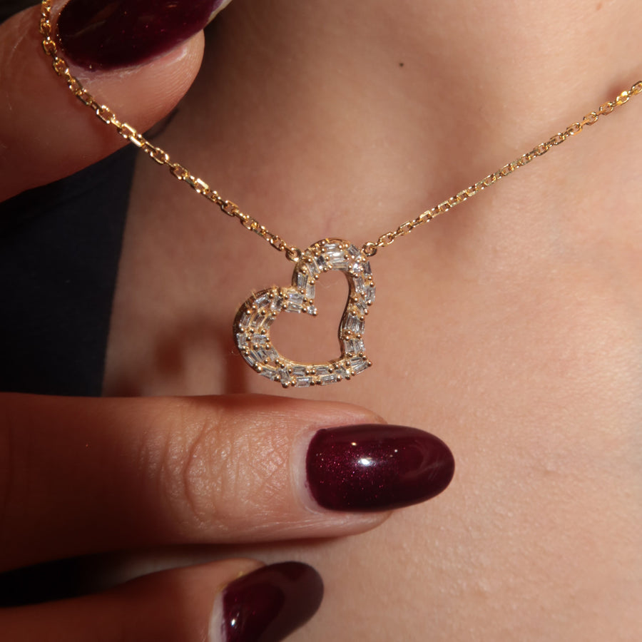 Emma Heart Diamond Necklace - Psylish