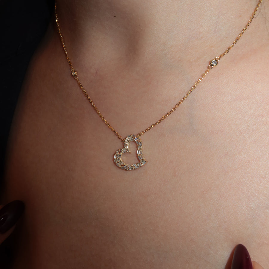 Emma Heart Diamond Necklace - Psylish