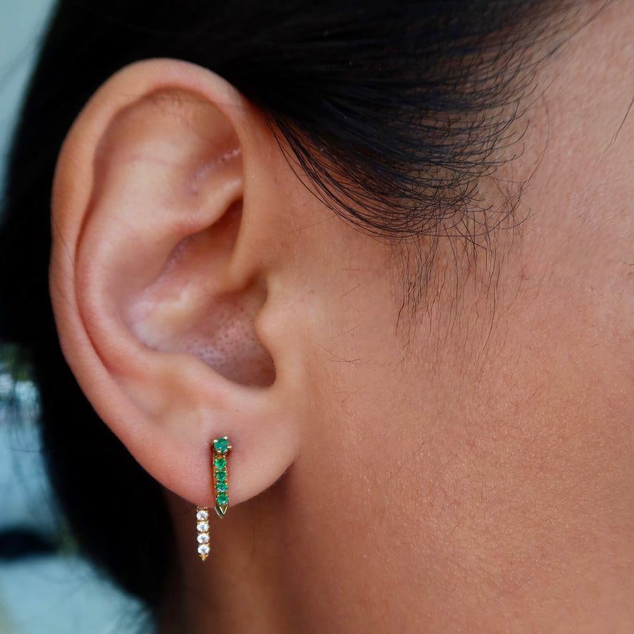 Mia Emerald and White Sapphire Earrings - Psylish