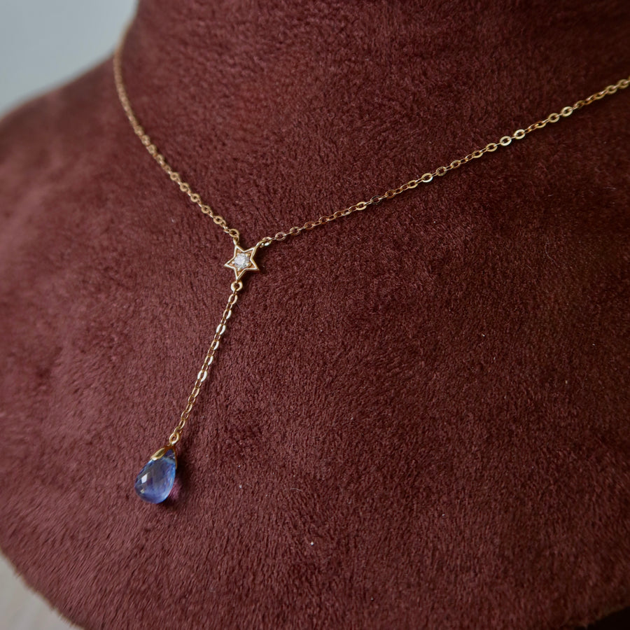 Alula Blue Sapphire Diamond Necklace - Psylish