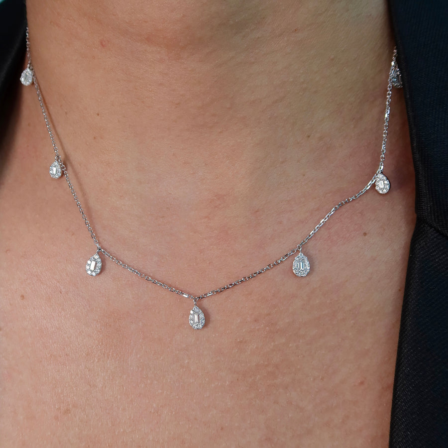 Pear Drops Diamond Necklace - Psylish