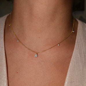 Oval Drops Diamond Necklace - Psylish