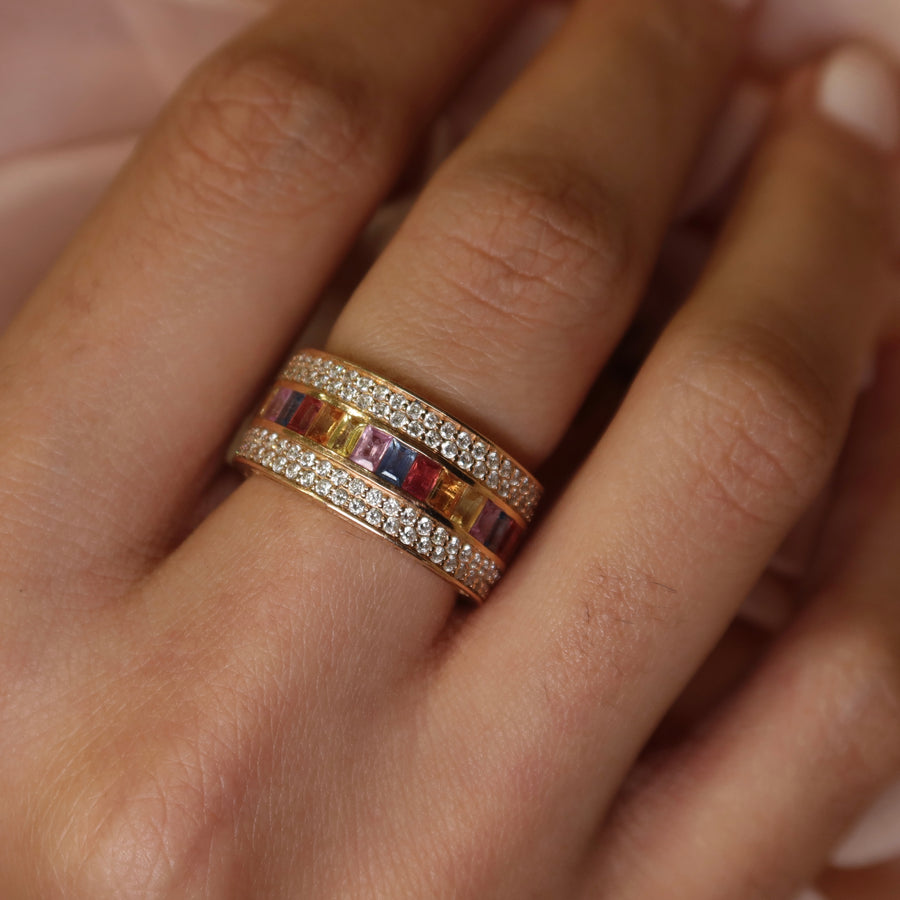 Rainbow Rae Sapphire Ring - Psylish