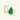 18K Yellow Gold ring with a zambian emerald gemstone and diamond on a white background