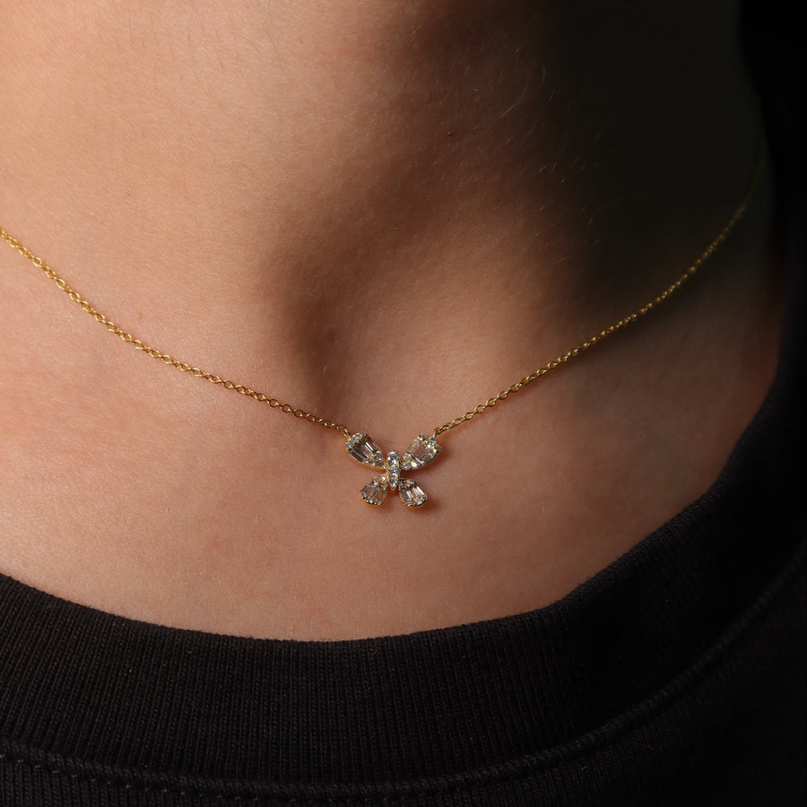 Fiori Butterfly Diamond Necklace - Psylish