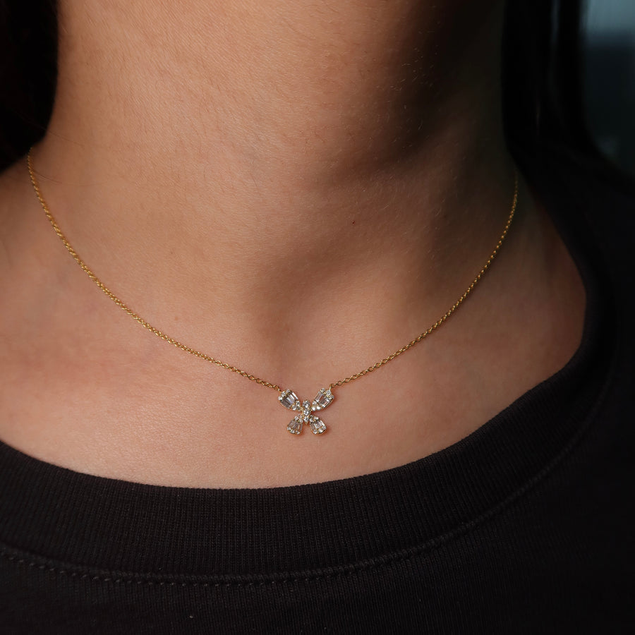 Fiori Butterfly Diamond Necklace - Psylish