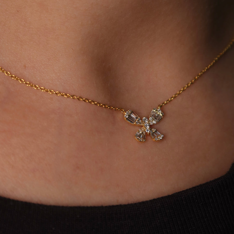 Fiori Butterfly Diamond Necklace - Psylish