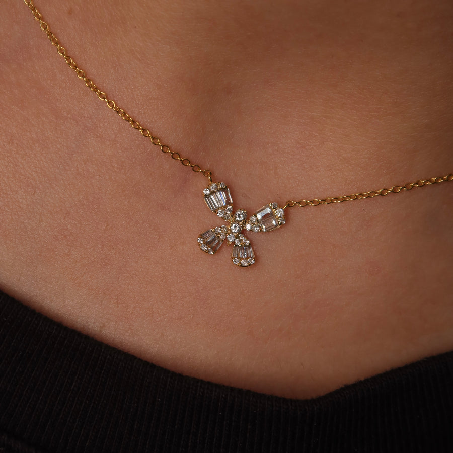 Fiori Butterfly Diamond Necklace - Psylish