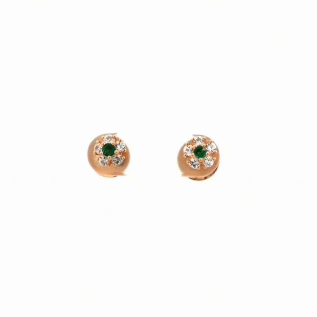 Blossom White Sapphire & Emeralds Studs - Psylish