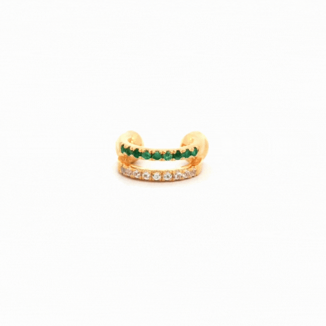 Emerald White Sapphire Ear Cuff - Psylish