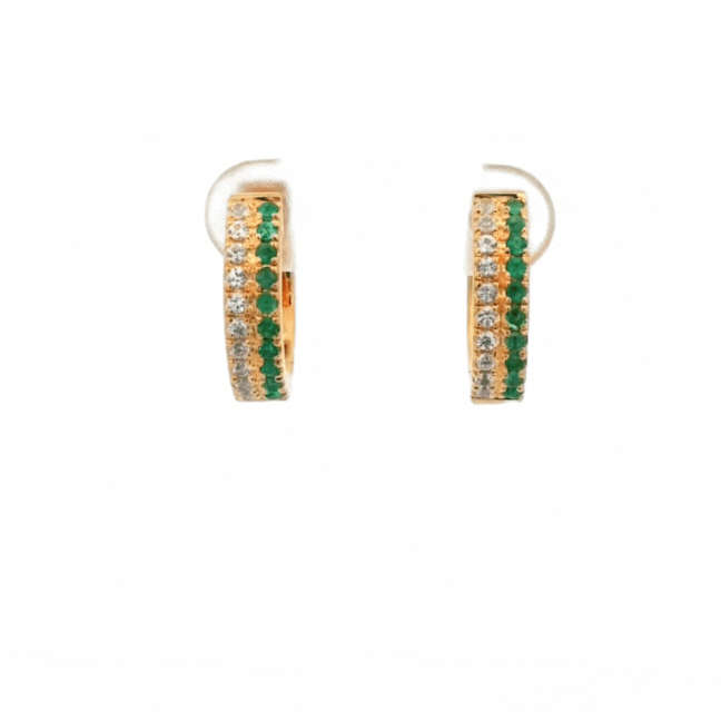 Rey Emerald Huggie Earrings