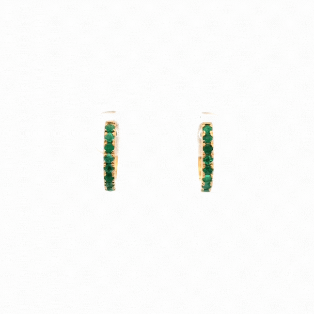 Faye Petite Emerald Huggie Earrings