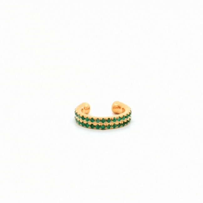 Double Emerald Ear Cuff - Psylish