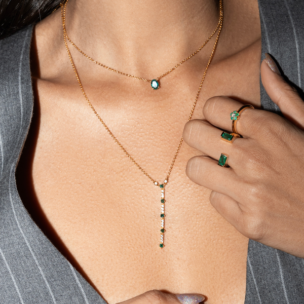 Sera Oval Emerald Necklace