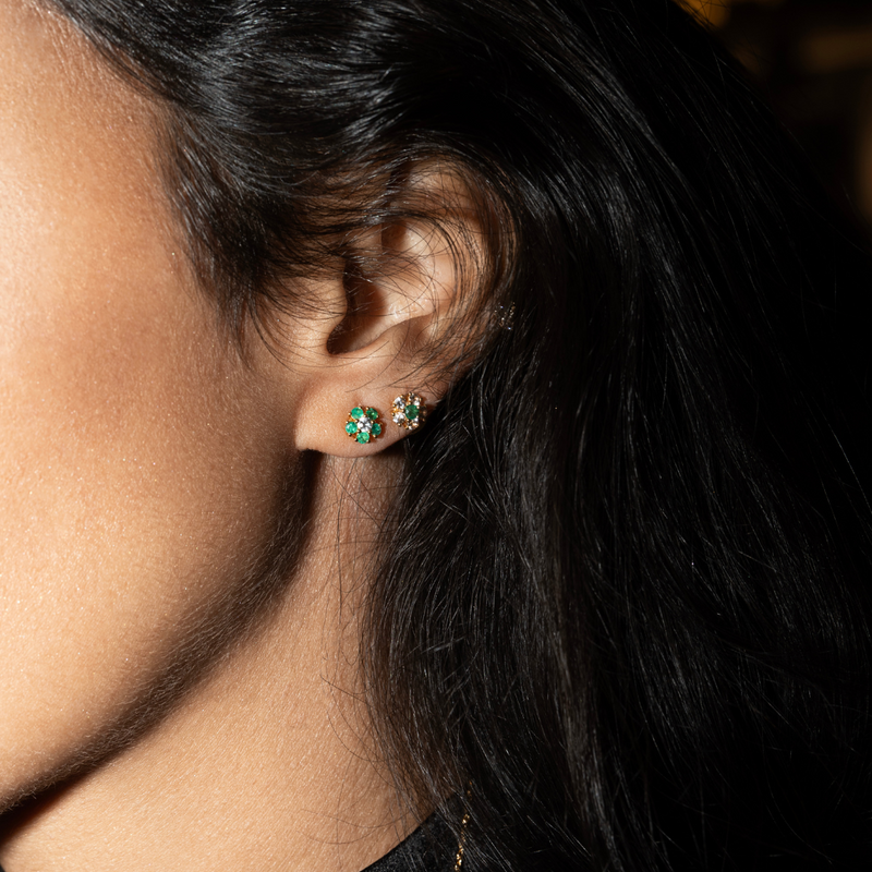 Blossom Emerald Stud Earrings