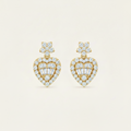 Heart Drop Diamond Earrings