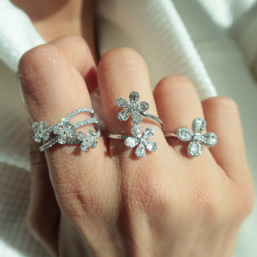 Lyla White Gold Diamond Ring - Psylish