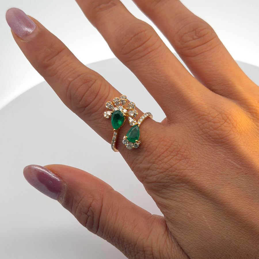 Lumi Double Emerald Ring