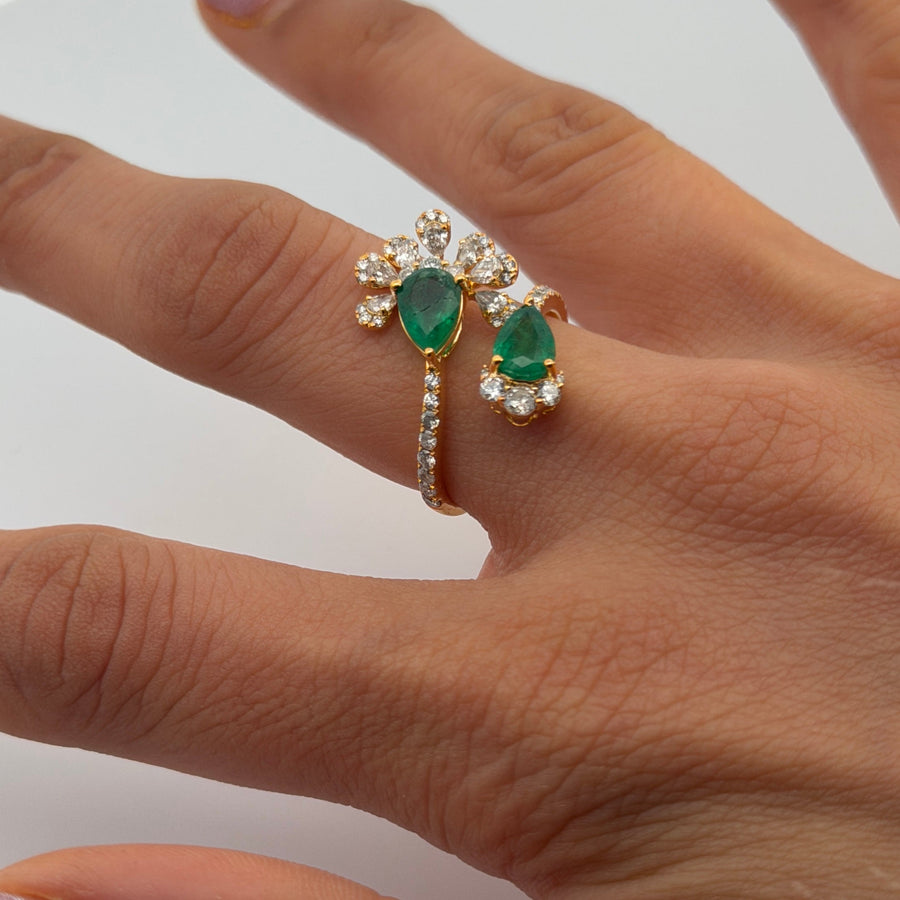 Lumi Double Emerald Ring