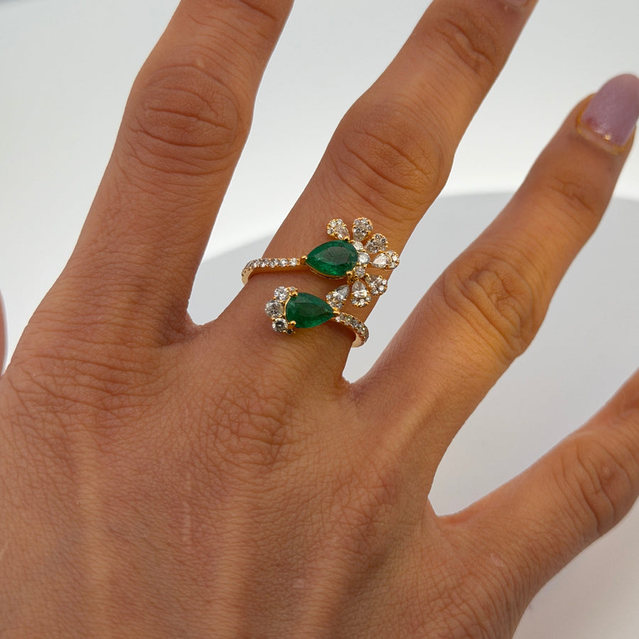 Lumi Double Emerald Ring