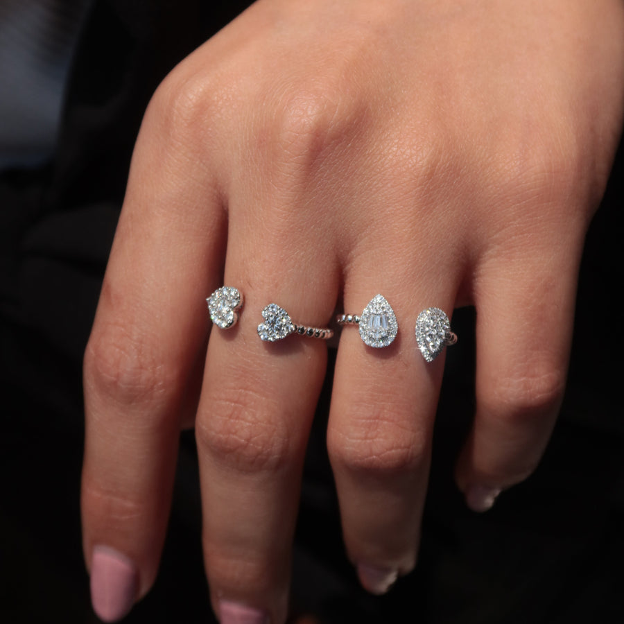 Double Pear Diamond Ring - Psylish