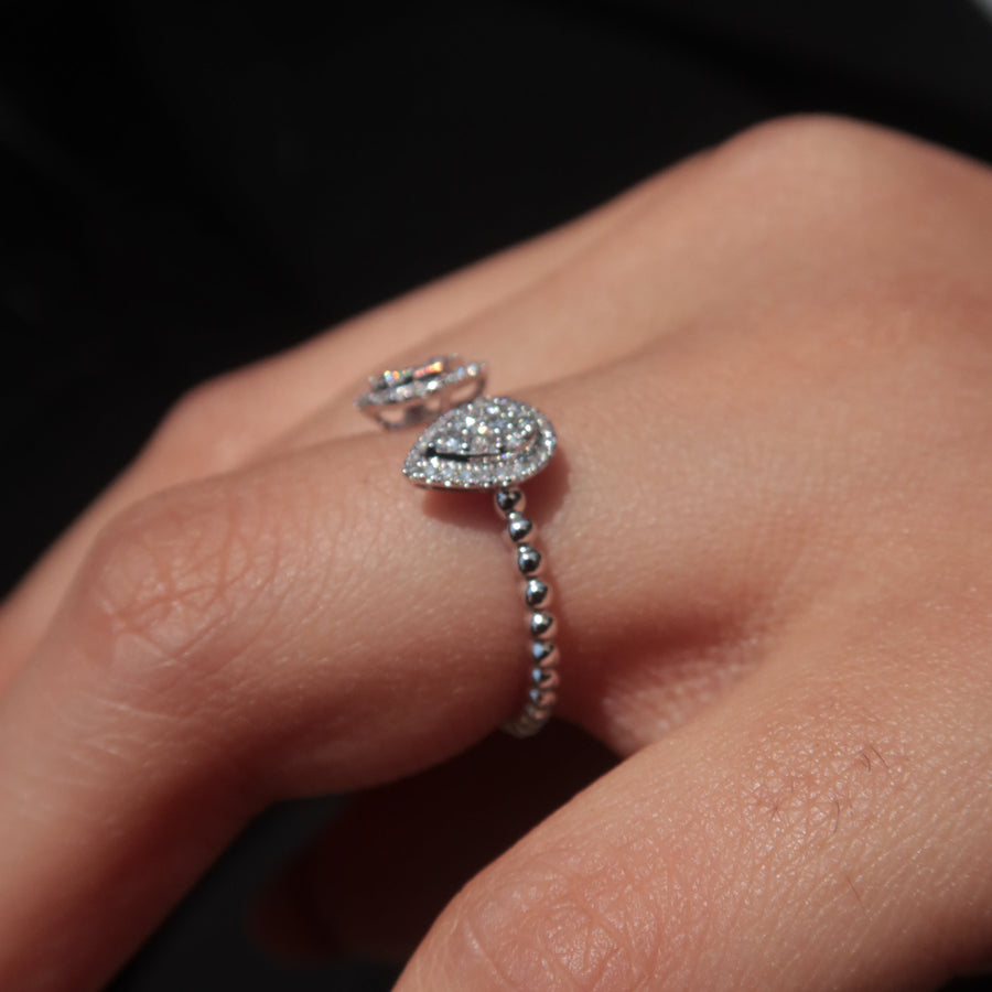 Double Pear Diamond Ring - Psylish