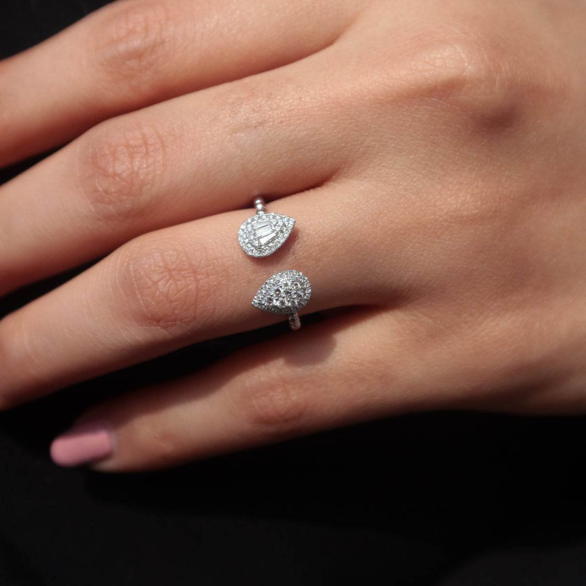 Double Pear Diamond Ring - Psylish