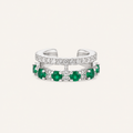 Kai White Sapphire & Emerald Cuff