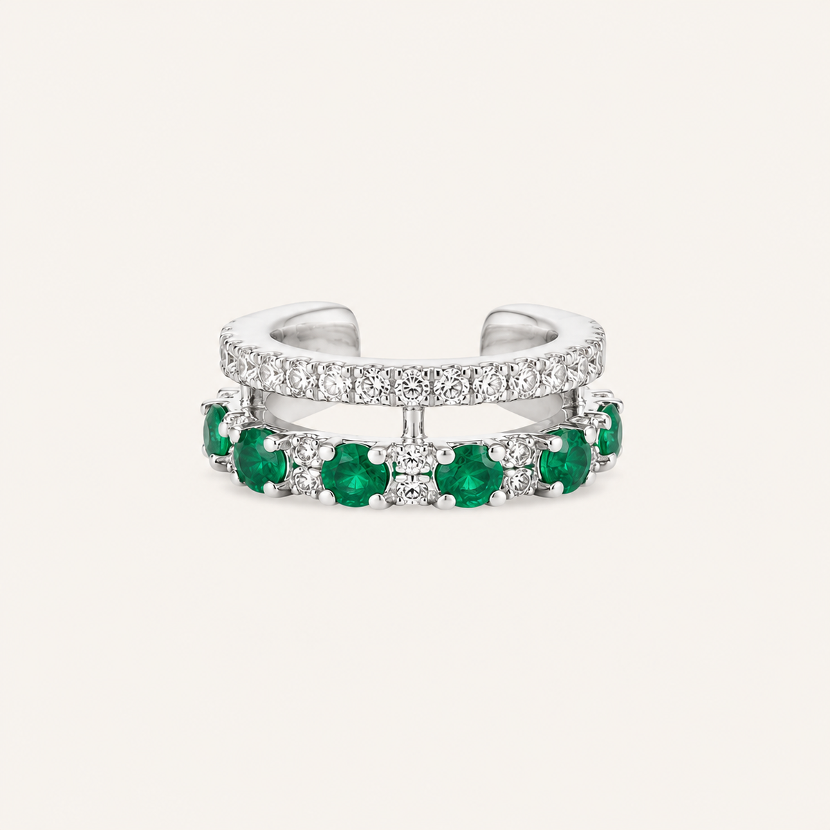 Kai White Sapphire & Emerald Cuff - Psylish