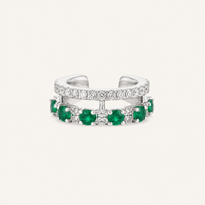 Kai White Sapphire & Emerald Cuff - Psylish
