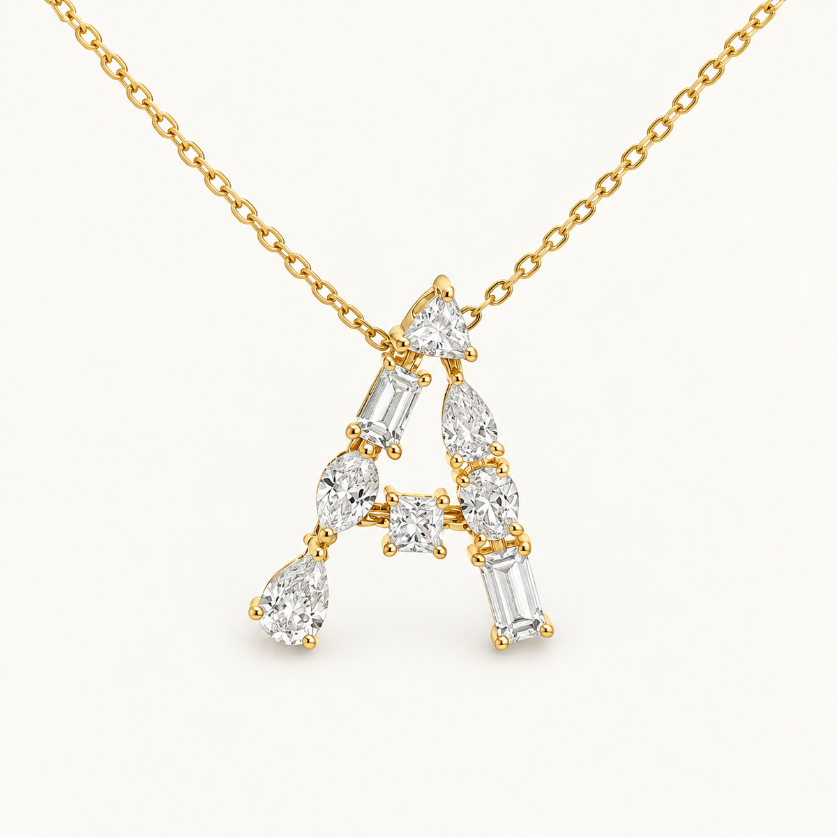Bold Diamond Initial Necklace