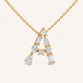 Bold Fancy Shape Diamond Initial Necklace