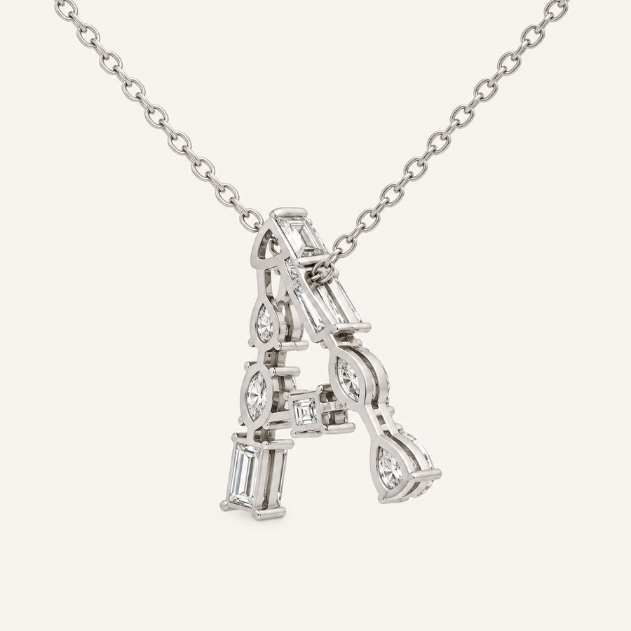 Bold Diamond Initial Necklace