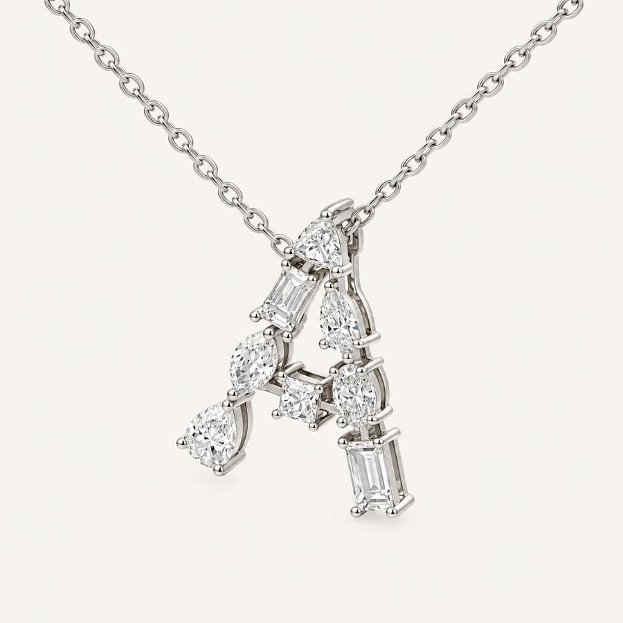 Bold Diamond Initial Necklace