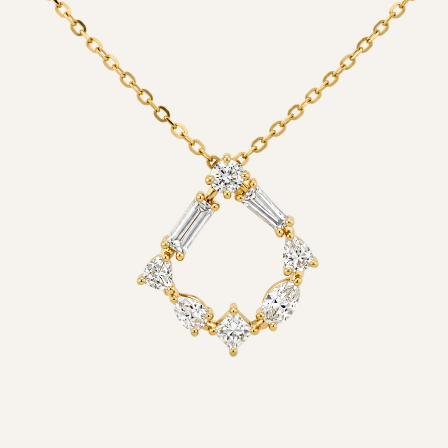 Bold Diamond Initial Necklace