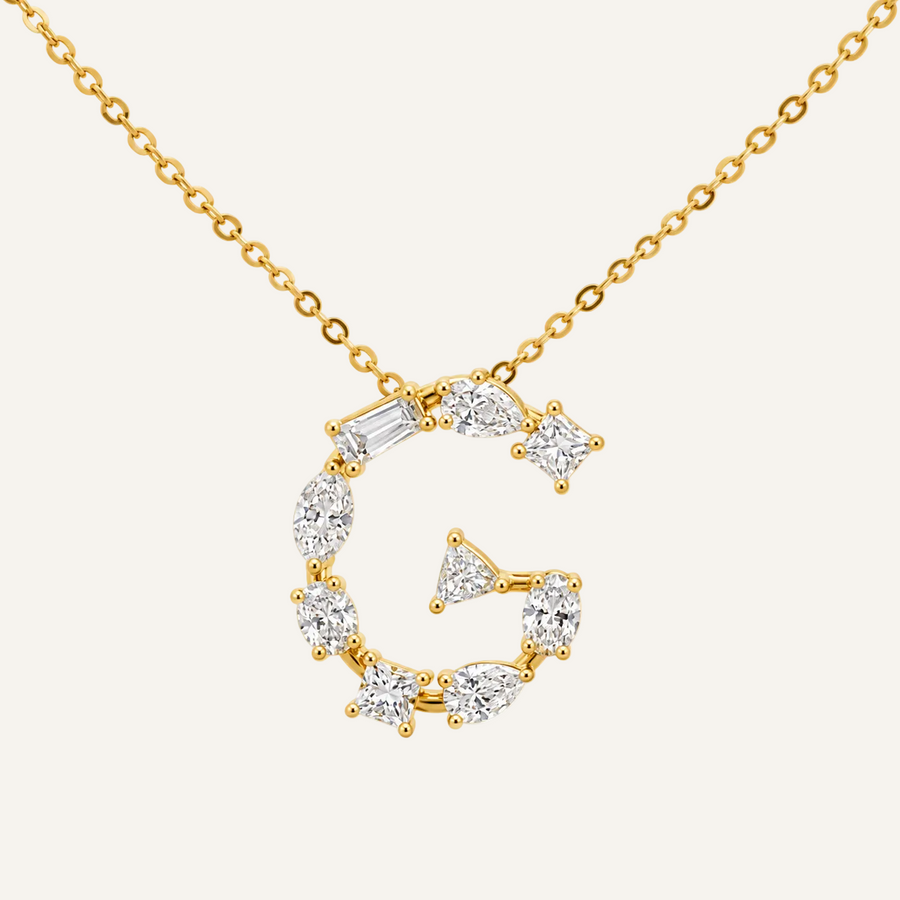 Bold Diamond Initial Necklace