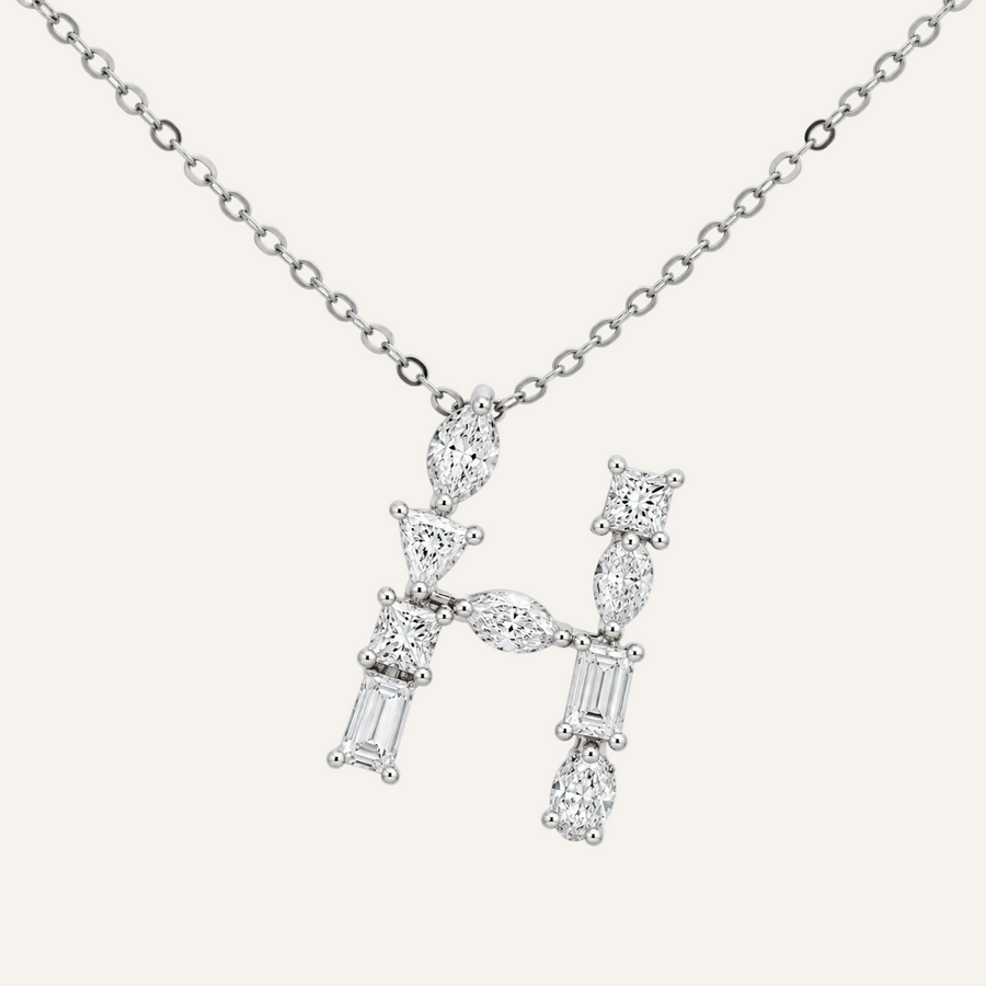 Bold Diamond Initial Necklace